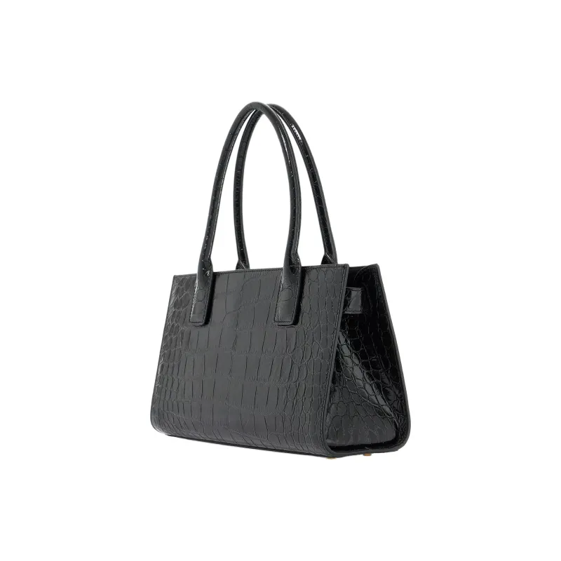 FANSIZHE Calfskin Shoulder Bag Crossbody Bag Handbag Medium Size Women's Black & Gold-2