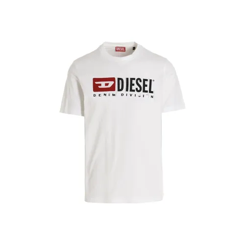 DIESEL Destroyed Logo Print T shirt