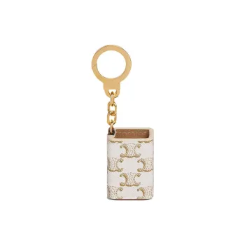 CELINE Cow Leather Storage Bag Mini Women's White