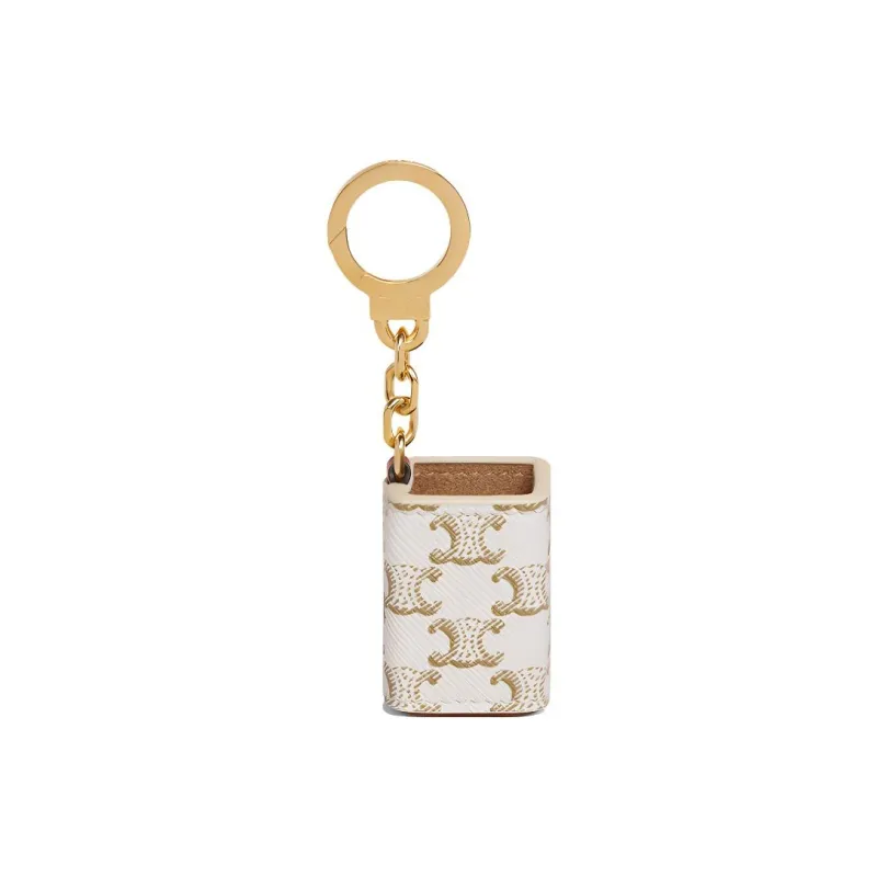 CELINE Cow Leather Storage Bag Mini Women's White-0