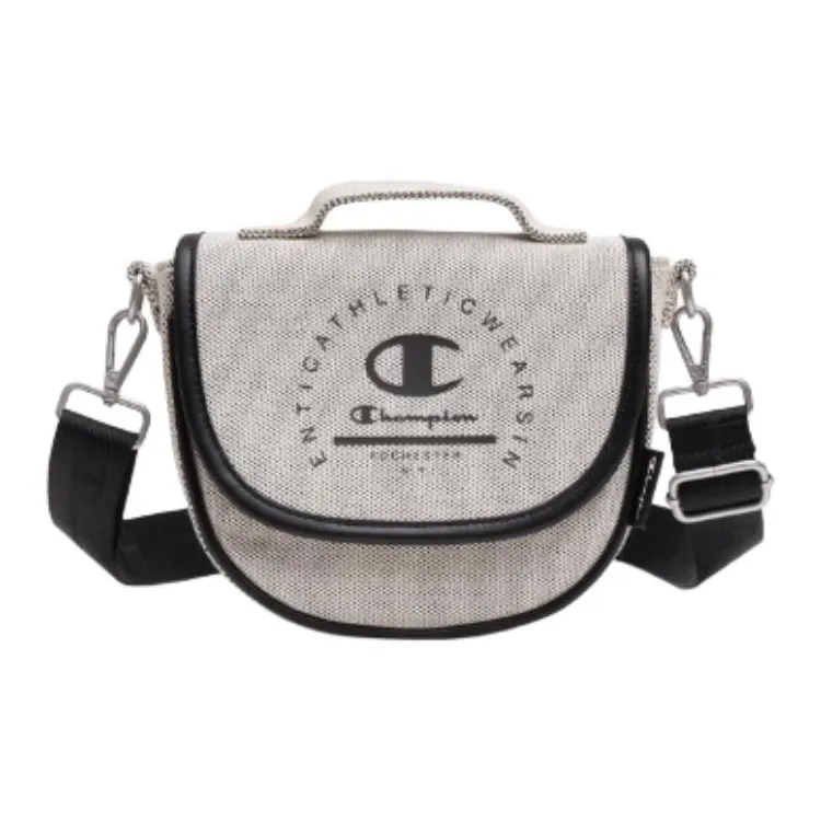 Champion Fabric Saddle Bag, Shoulder Bag Regular Women's Black White/Light Brown/Medium Blue/Navy Blue-0