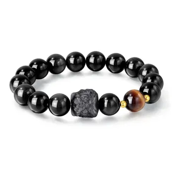 JOLLY NOTE Obsidian Bracelets Men's