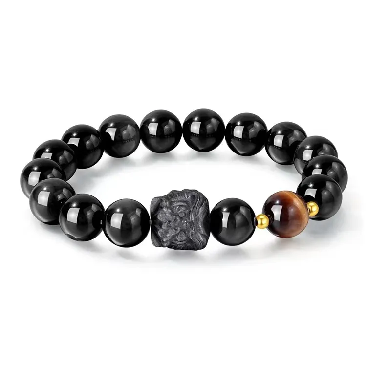 JOLLY NOTE Obsidian Bracelets Men's-0