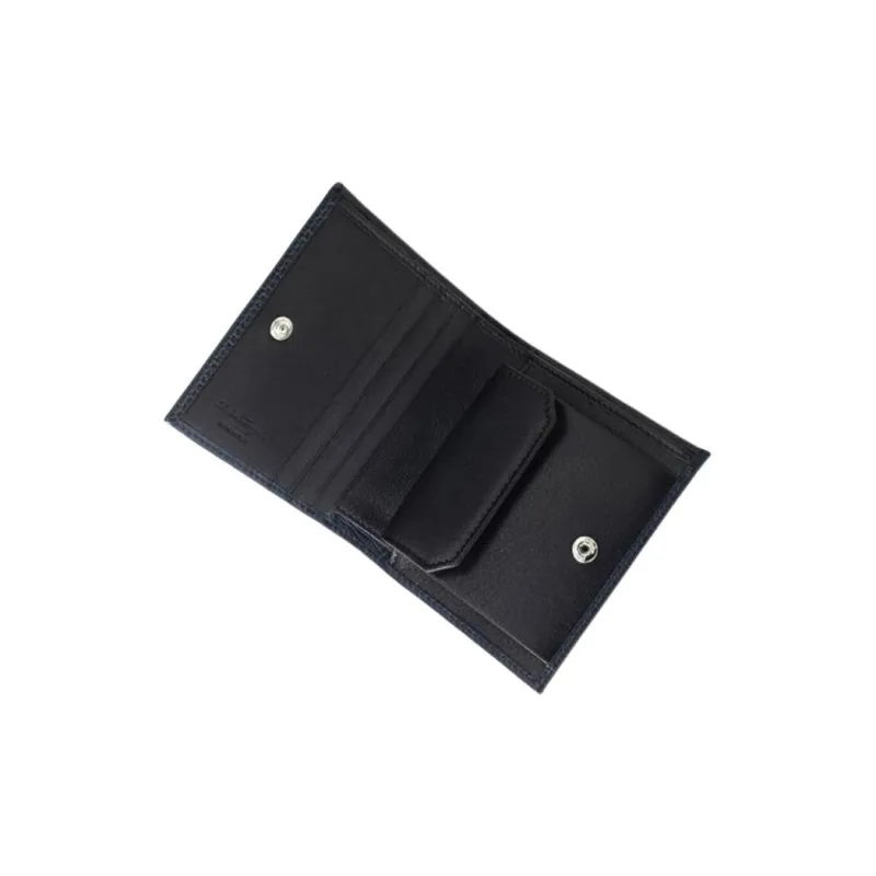 FERRAGAMO GANCINI Cow Leather Wallet, Card Holder Men's Black-3