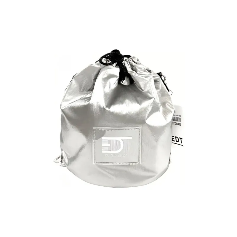 EDT Woolen Drawstring Bucket Bag Shoulder Bag Crossbody Bag Handbag Small Size Unisex Silver-0
