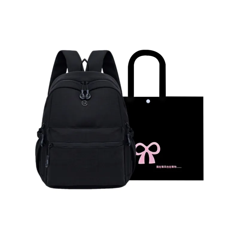 HACIN Oxford Backpack Women's Ivory/Black/Mint Green/Dusty Pink-4