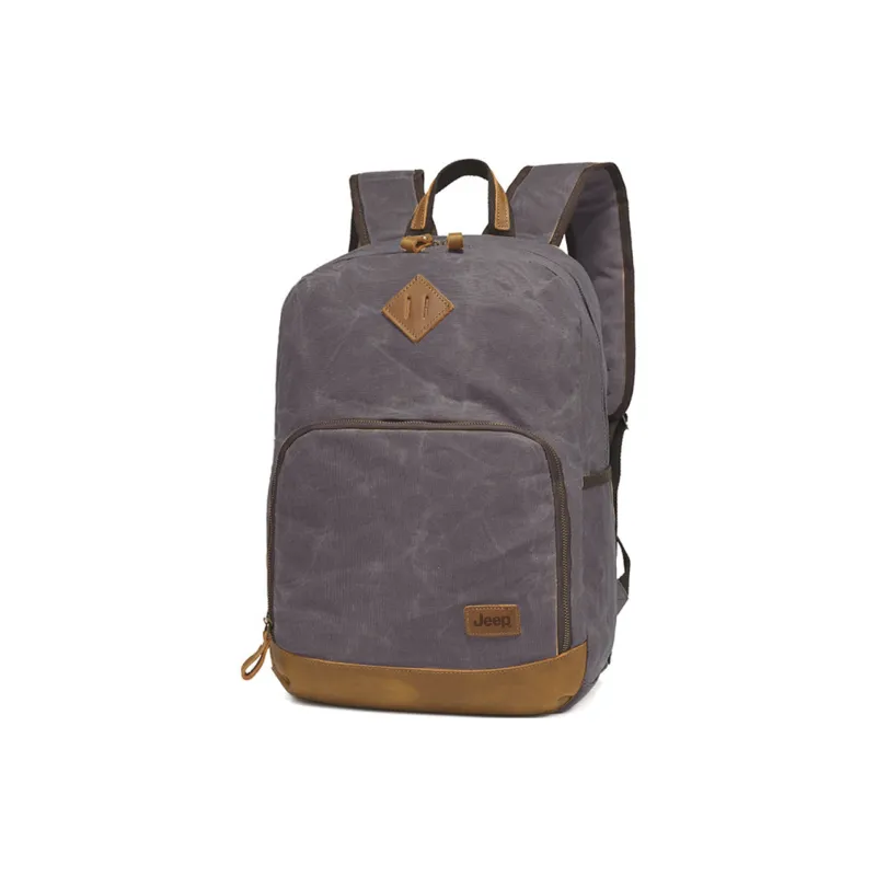 Jeep Batik Canvas Large Capacity Laptop Bag For Students And Travelers Regular Unisex Khaki/Army Green/Gray-7
