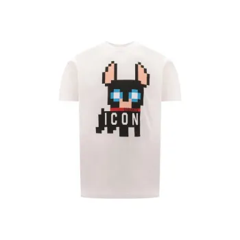 DSQUARED 2 Icon Pixel Printed Crewneck T Shirt