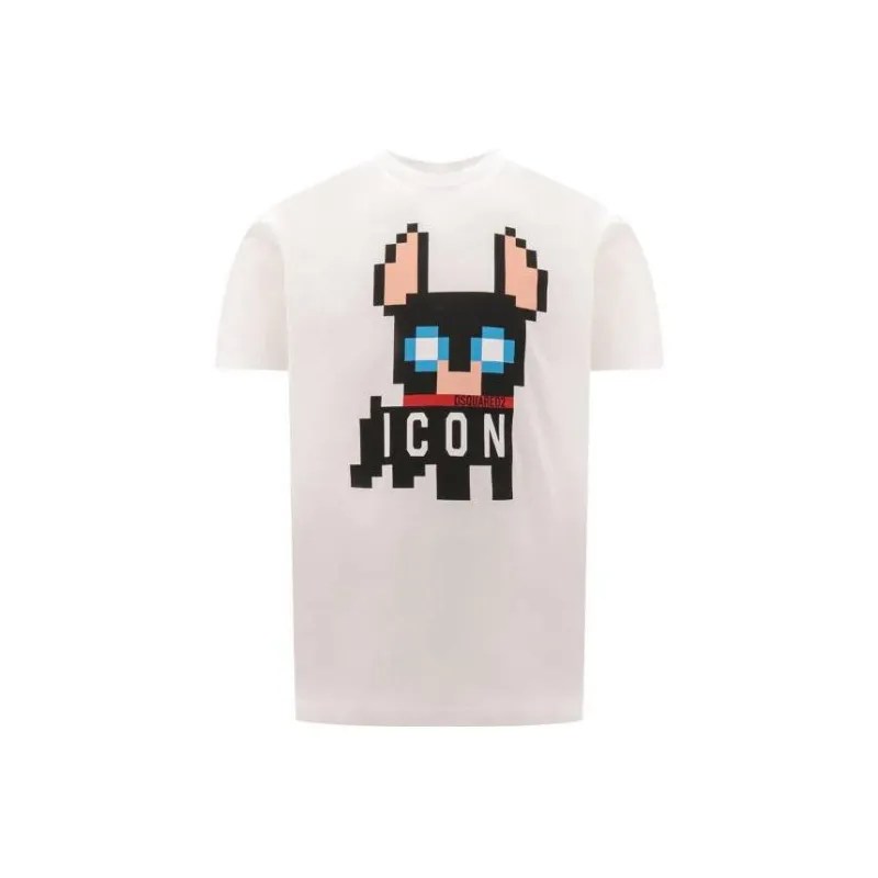 DSQUARED 2 Icon Pixel Printed Crewneck T Shirt-0