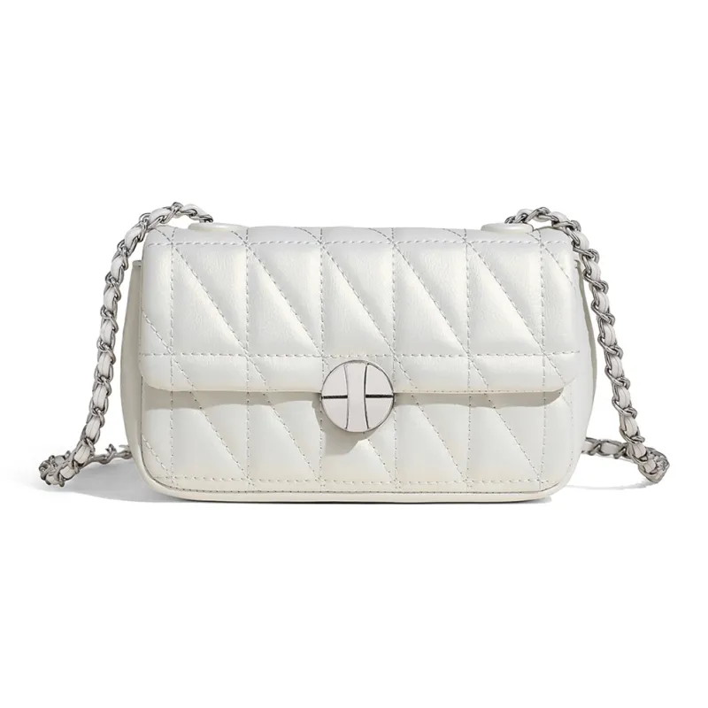 C°BANNER Synthetic Leather Shoulder Bag, Crossbody Bag, Small Square Bag Regular Women's Spring Pearl White-5