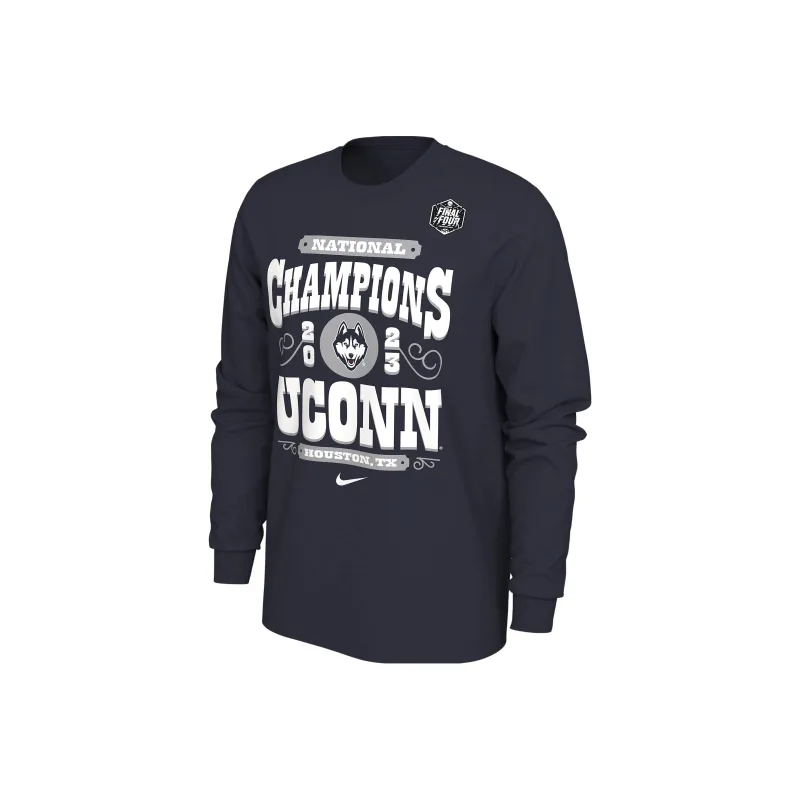 Nike UConn Men's Nike College National Champs Long Sleeve T Shirt-0