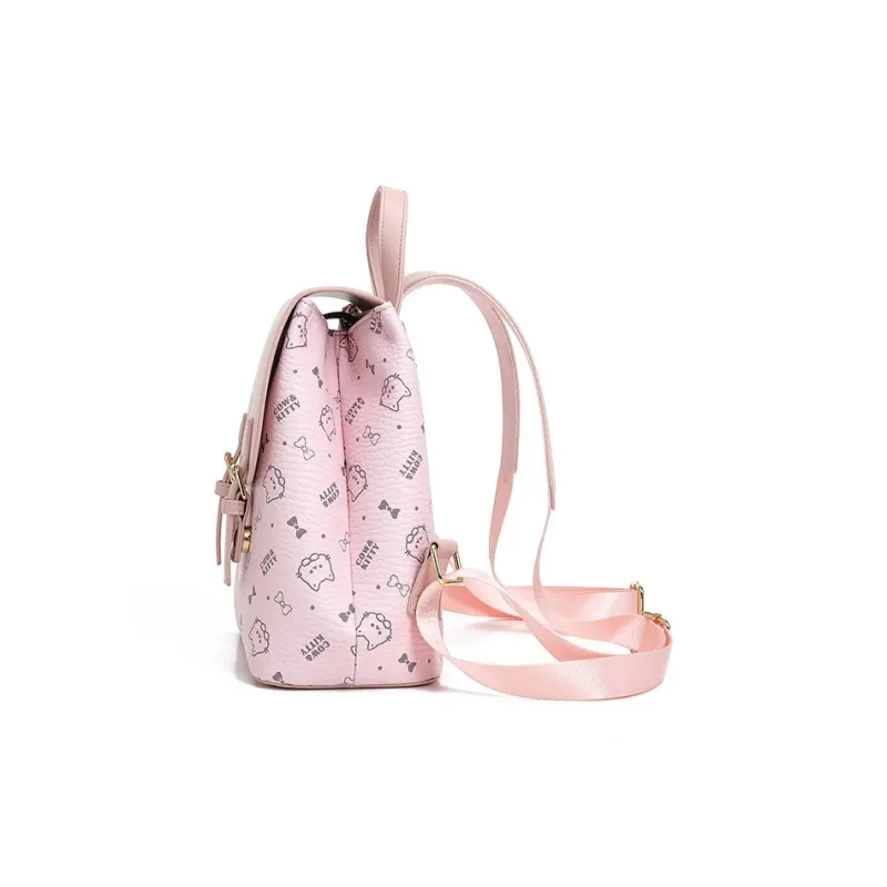 JANE KLAIN Synthetic Leather Backpack Regular Women's Cherry Blossom Pink/Apricot/Pink-12