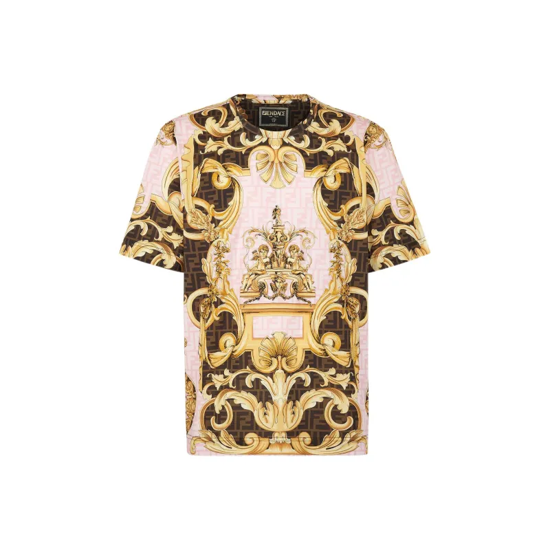 Versace X FENDI X VERSACE T-Shirts Men Pink-0