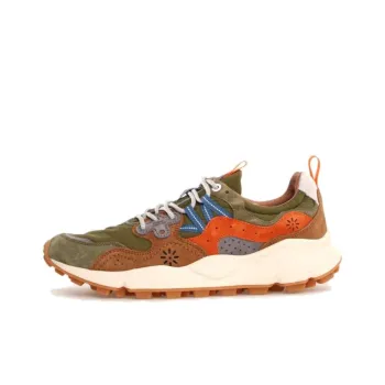 FLOWER MOUNTAIN YAMANO 3 Slip Resistant Low Top Casual Shoes Men's Green Brown Orange