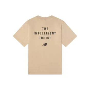 New Balance IU Set in Sleeve T Shirt Unisex Beige