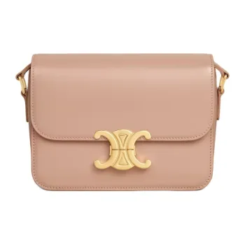 CELINE Triomphe Calfskin Crossbody Bag Shoulder Bag Women's Soft Peach
