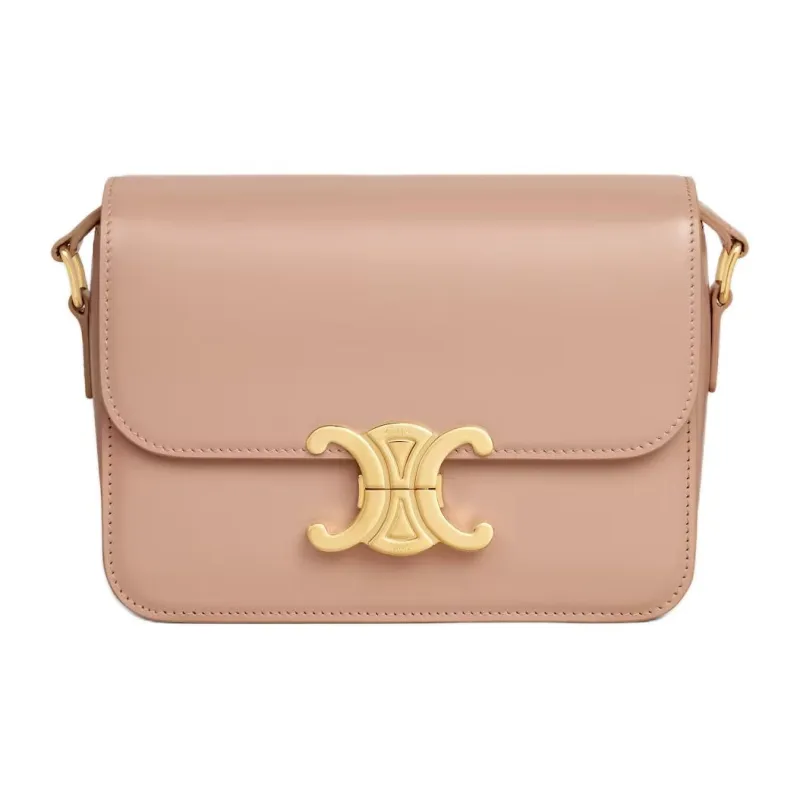 CELINE Triomphe Calfskin Crossbody Bag Shoulder Bag Women's Soft Peach-0