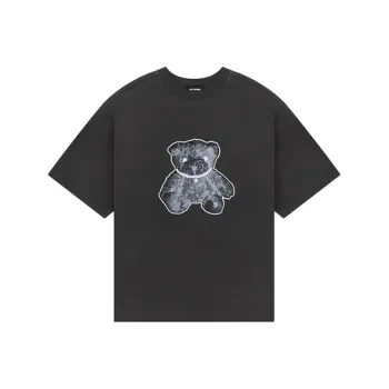 WE11DONE Necklace Teddy print Cotton T shirt