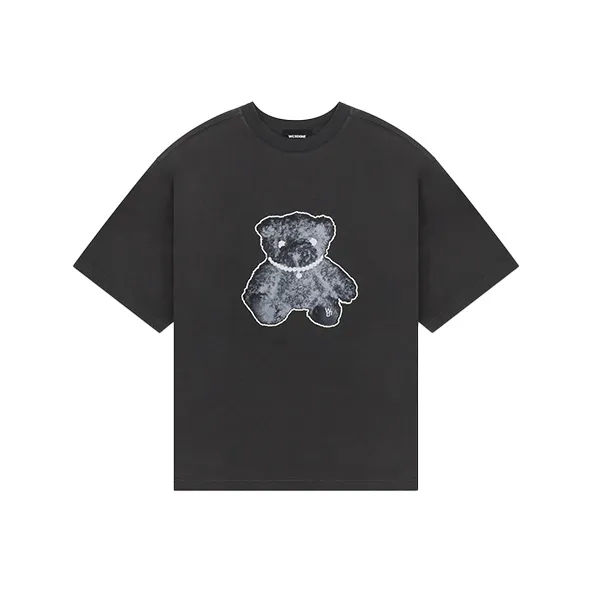 WE11DONE Necklace Teddy print Cotton T shirt-0