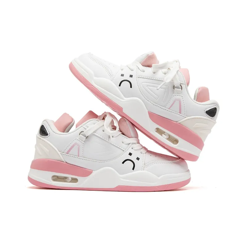 H2 Anti Slip Wear Resistant Low Top Skateboard Shoes Unisex White Pink Box-7
