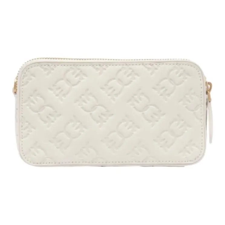 PINKO Cow Leather Camera Bag, Shoulder Bag Mini Women's White-2