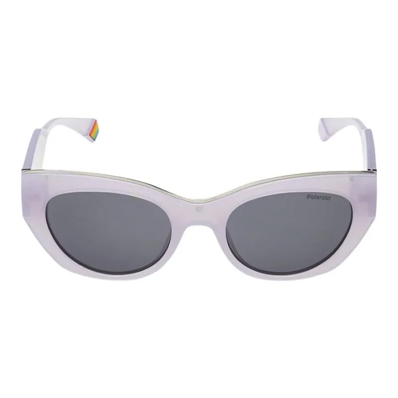 Polaroid Polycarbonate Resin Irregular Shape Sunglasses Women's Purple-1
