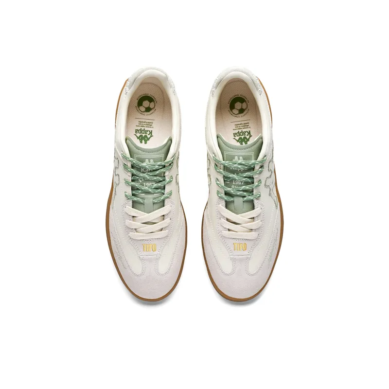 Kappa Tifo Back to Back Anti Slip Wear Resistant Low Top Skateboard Shoes Unisex Cheese, White Plantain, Green-3