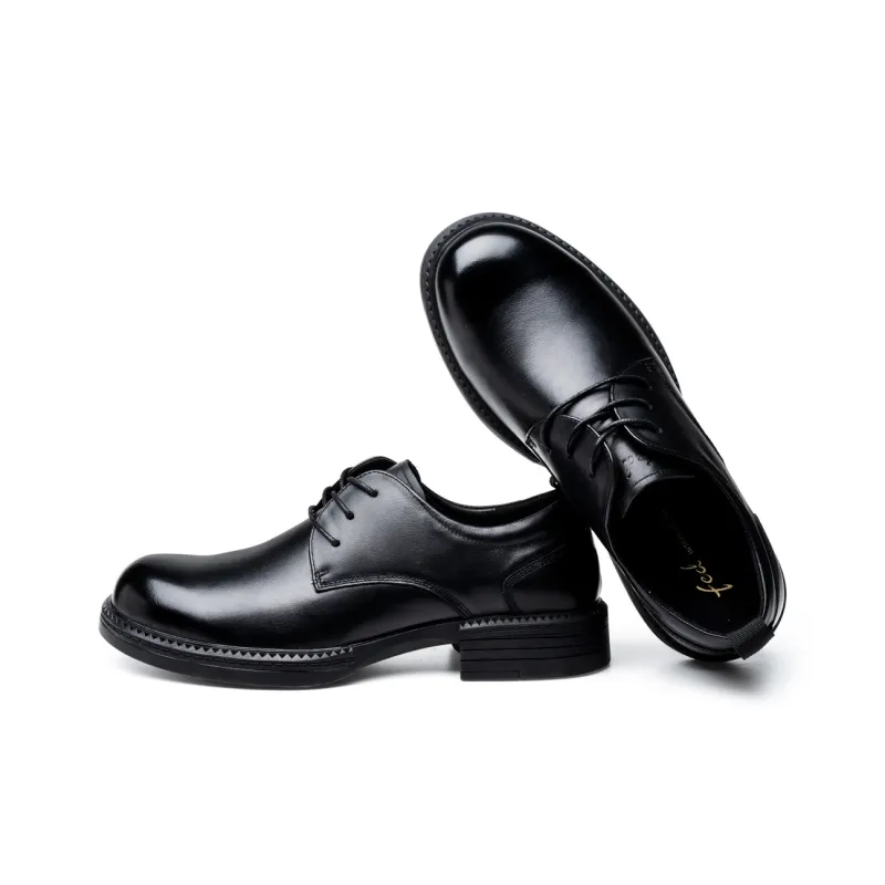 FED Dress Shoes Men Low Top Black-3