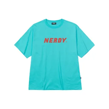 NERDY Straight T Shirt Unisex Mint Blue