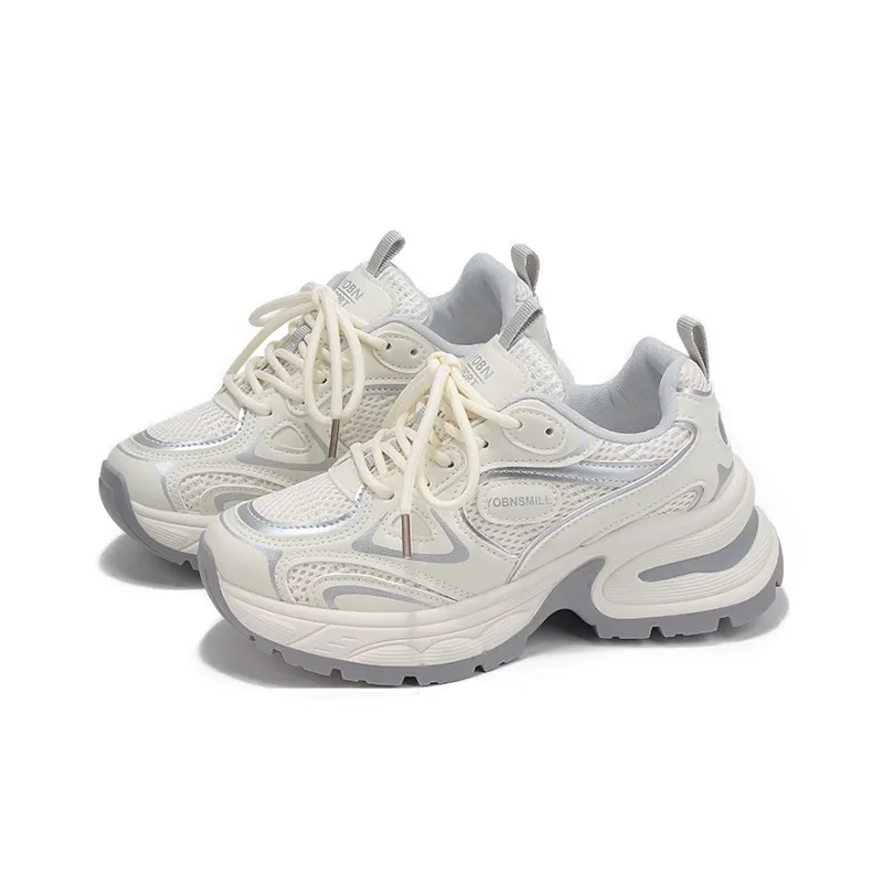 Yobn Durable Breathable Lightweight Low Top Chunky Sneakers Women's-8