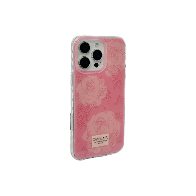Wei Xin Acrylic Material Double Layer Pink Rose Phone Cases Compatible With IPhone 16/15 Pro Max/Apple 13/14 Pro/Max-1