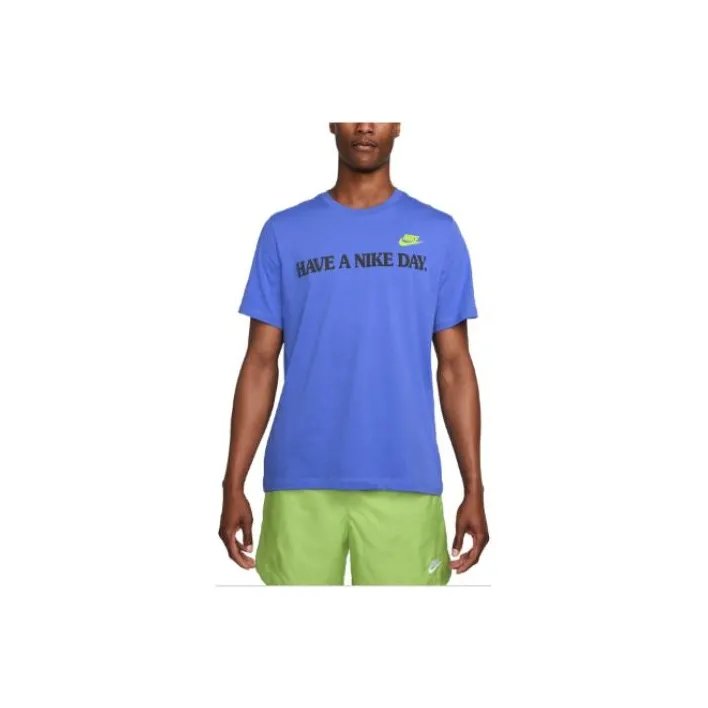 Nike T Shirts Men Blue-0