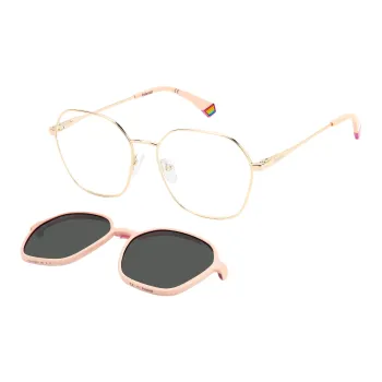 Polaroid Metal Irregular Shape Sunglasses Unisex Pink