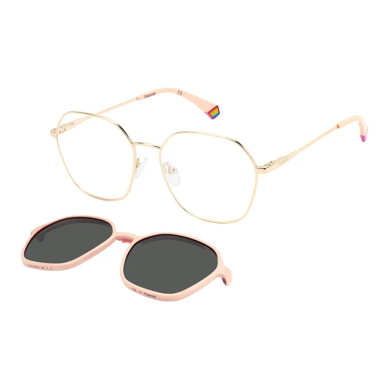 Polaroid Metal Irregular Shape Sunglasses Unisex Pink-0