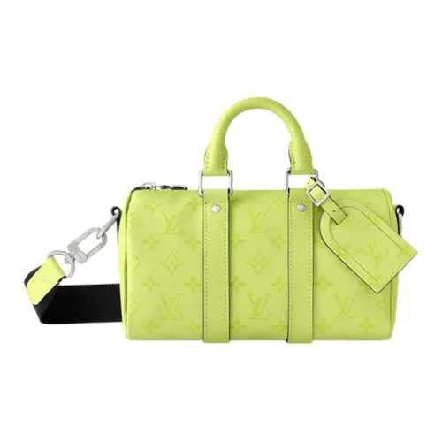 LOUIS VUITTON KeepallBandoulière Coated Canvas Shoulder Bag, Crossbody Bag, Handbag Men's Emerald Green