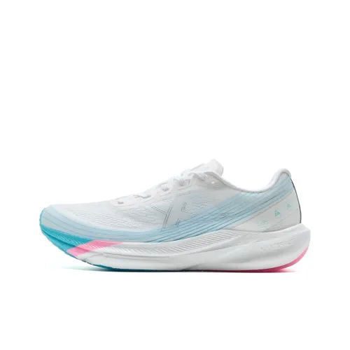 XTEP Slip Resistant Baskets Rebound Low Top Training Running Shoes Women's White Pink Blue