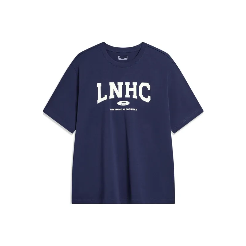 LiNing T Shirt Unisex Dark Pea Blue-0