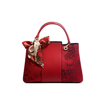 HACIN PU One Shoulder Handbags Regular Women's Jacquard Red