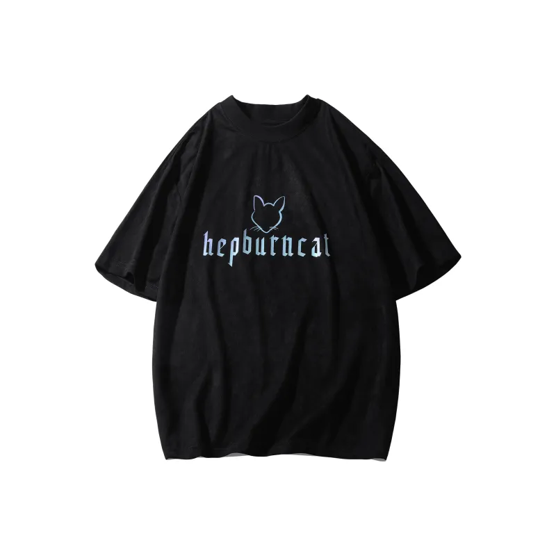 Hepburn Cat T-Shirts Unisex-0