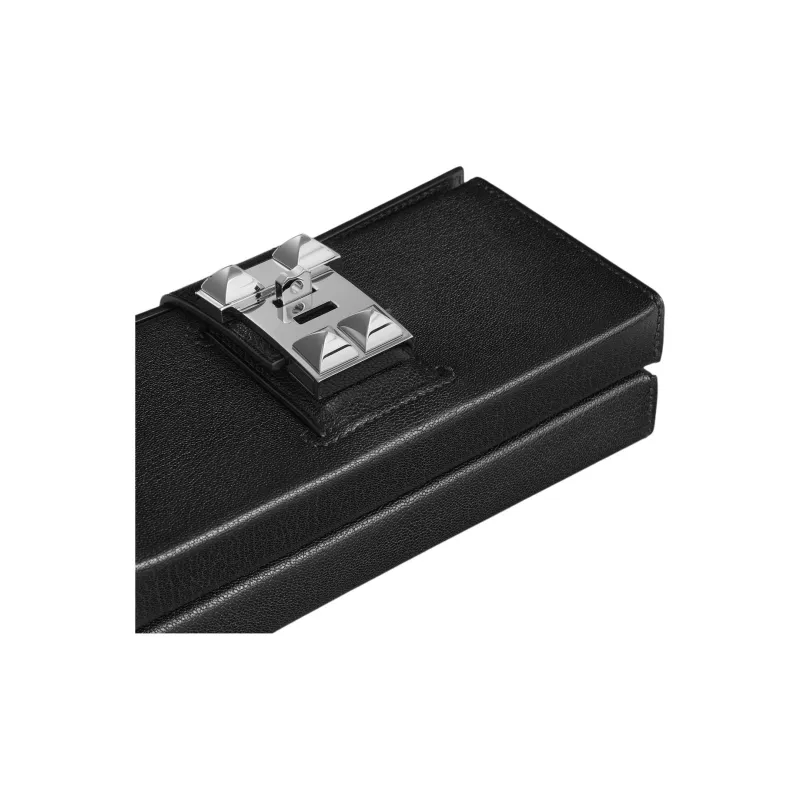 HERMES Chamkila Goat Skin Clutch Women's 89 Noir Black-3