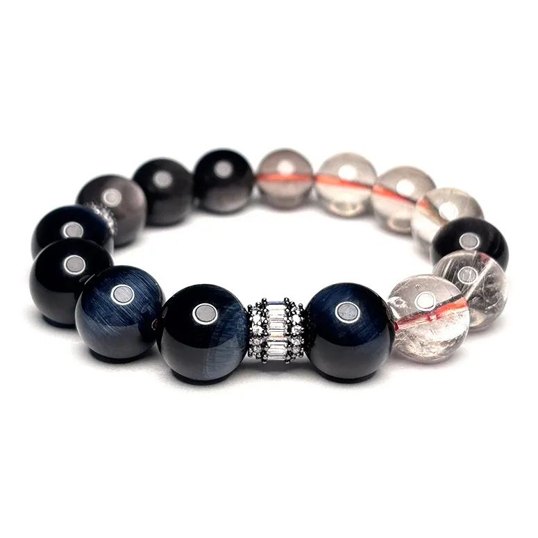 MOUNTAINS AND MANS Tiger's Eye Stone Luxury Good Luck Beaded Bracelet Unisex-0