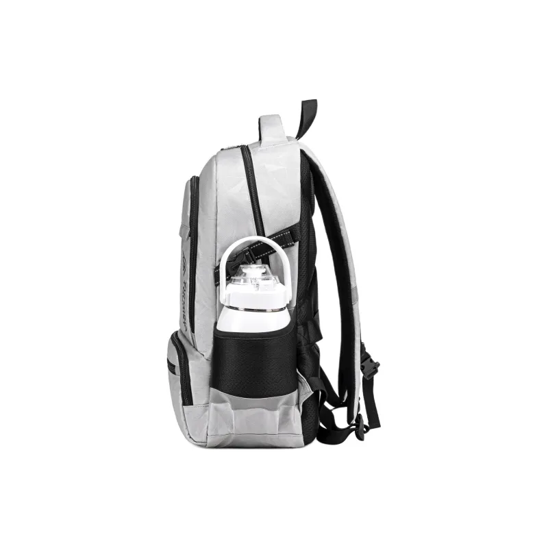 Victorian Traveler Fabric Double Shoulder Backpack Regular Unisex Silver Gray-4