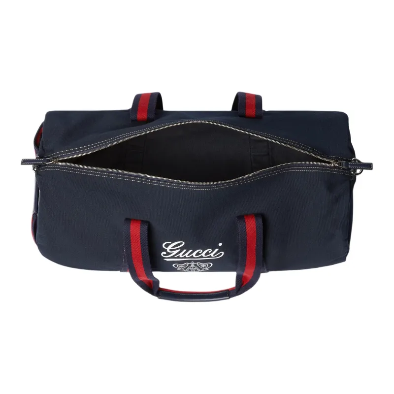 GUCCI Canvas Bag Travel Bag Men's Dark Blue-4