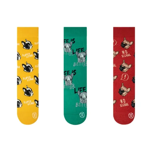 WAJUZHEN Mid Calf Socks Women's 3 Pack GOGO Forward Charge