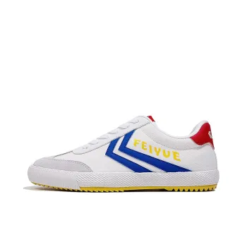 Feiyue Lightweight Wear Resistant And Slip Resistant Low Top Casual Shoes Unisex White Gray Sapphire