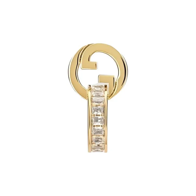 GUCCI Crystal Earrings Women's Gold-1