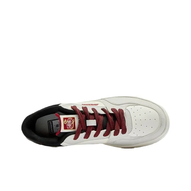 QIAODAN Get Rich Every Day Lightweight Anti Slip And Wear Resistant Low Top Skateboard Shoes Men's White Gray-3
