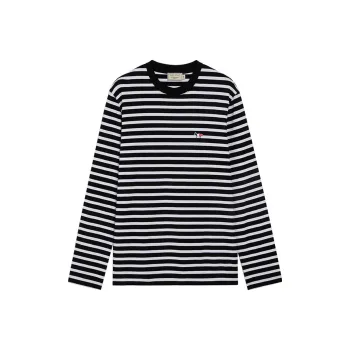 Maison Kitsune Striped Fox Patch Classic T-Shirt