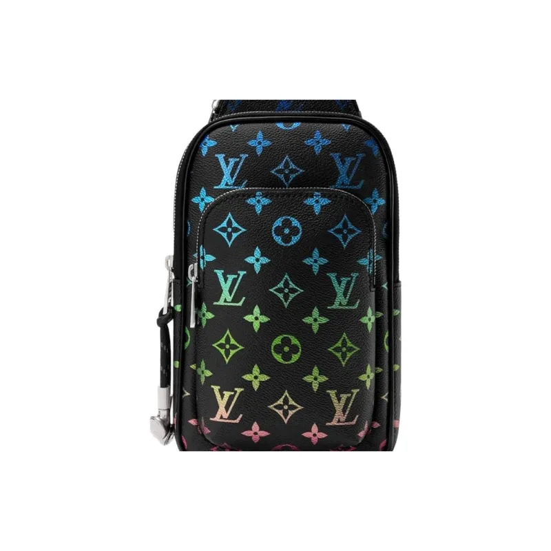 LOUIS VUITTON Print Crossbody Bag Unisex Black-4