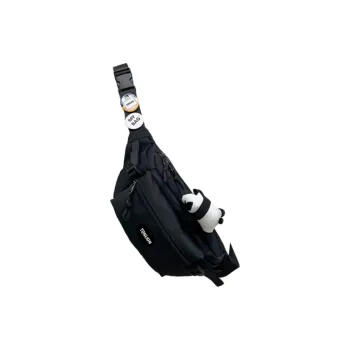 Tonlion Nylon Fabric Sling Bag, Fanny Pack Regular Unisex White/Black